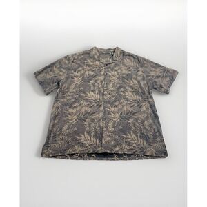 Baracuta Mens 2XB‎ 100% Silk Shirt Button Down Short Sleeve Tropical Jungle Soft